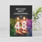 名前の追加， 48th Birthday party Invitation 招待状 (スタンド正面)