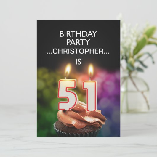 名前の追加， 51番目の誕生日パーティーへの招待 招待状 (スタンド正面)