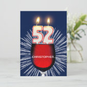 名前の追加， 52番目の誕生日パーティーの招待，ワイン 招待状 (スタンド正面)