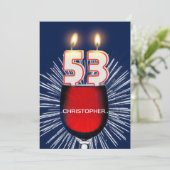 名前の追加, 53rd誕生日パーティー招待,ワイン 招待状 (スタンド正面)