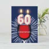 名前の追加， 60th誕生日パーティー招待，ワイン 招待状 (スタンド正面)