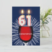 名前の追加, 61番目の誕生日パーティーの招待,ワイン 招待状 (スタンド正面)