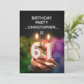 名前の追加， 61番目の誕生日パーティーの招待 招待状 (スタンド正面)