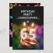 名前の追加, 65th Birthdayパーティーの招待 招待状 (正面/裏面)