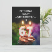 名前の追加， 67th Birthday party Invitation 招待状 (スタンド正面)