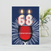 名前の追加， 68th誕生日パーティー招待，ワイン 招待状 (スタンド正面)