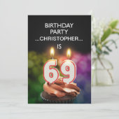 名前の追加， 69th Birthday party Invitation 招待状 (スタンド正面)