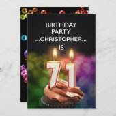 名前の追加, 71番目の誕生日パーティーへの招待 招待状 (正面/裏面)