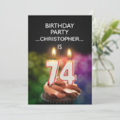 名前の追加， 74th Birthday party Invitation 招待状 (スタンド正面)