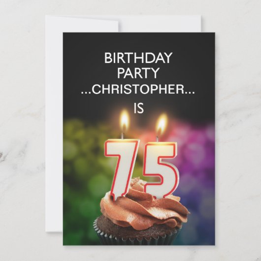 名前の追加， 75th Birthday party Invitation 招待状 (正面)