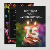 名前の追加， 75th Birthday party Invitation 招待状 (正面/裏面)
