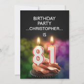 名前の追加, 81番目の誕生日パーティーへの招待 招待状 (正面)