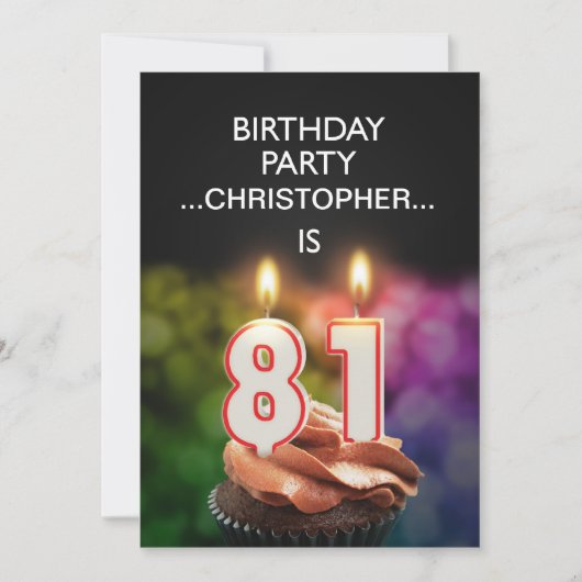 名前の追加, 81番目の誕生日パーティーへの招待 招待状 (正面)