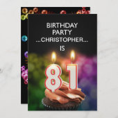 名前の追加, 81番目の誕生日パーティーへの招待 招待状 (正面/裏面)