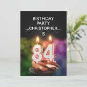 名前の追加， 84th Birthday party Invitation 招待状 (スタンド正面)