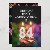 名前の追加， 84th Birthday party Invitation 招待状 (正面/裏面)