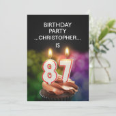 名前の追加， 87th Birthday party Invitation 招待状 (スタンド正面)