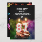 名前の追加， 87th Birthday party Invitation 招待状 (正面/裏面)