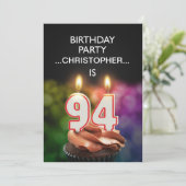 名前の追加， 94th Birthday party Invitation 招待状 (スタンド正面)