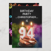 名前の追加， 94th Birthday party Invitation 招待状 (正面/裏面)