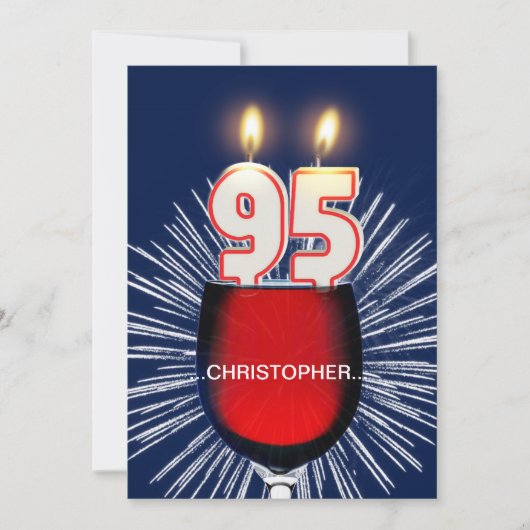 名前の追加, 95th誕生日パーティー招待,ワイン 招待状 (正面)