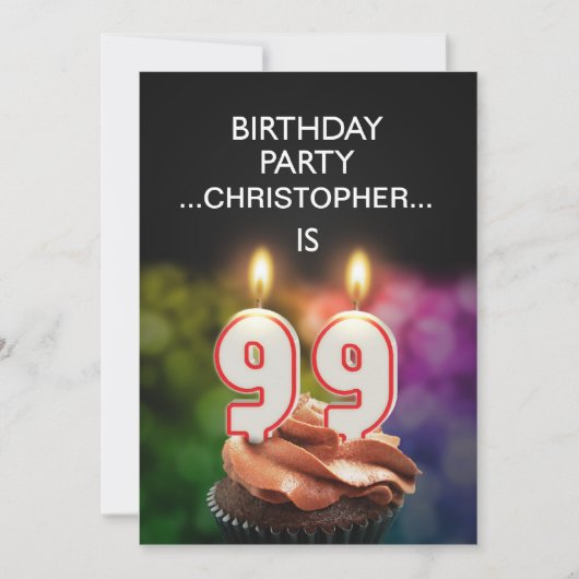 名前の追加, 99th Birthday party Invitation 招待状 (正面)