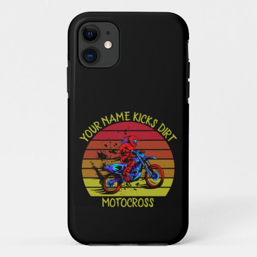 名前の追加、ANY文字の変更、蹴Dirt Motocross Case-Mate iPhoneケース (裏面)