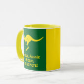 名前の追加， Aussie Ausie Aussie Green Kangaroo マグカップ (正面左)