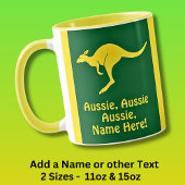 名前の追加, Aussie Ausie Aussie Green Kangaroo マグカップ
