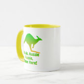 名前の追加， Aussie Ausie Aussie Green Kangaroo マグカップ (正面左)