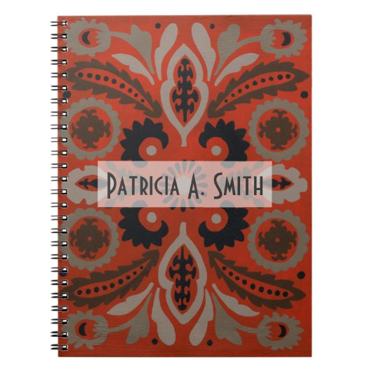 名前の追加 | Cinnabar Suzani II ノートブック (正面)