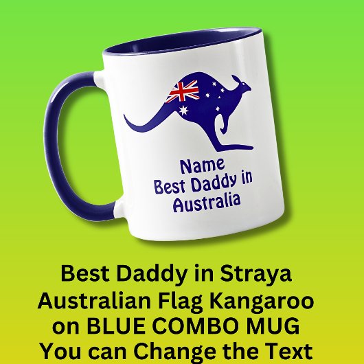 名前の追加, Daddy 最高の Australia, Blue Kangarooフラグ マグカップ