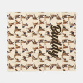 名前の追加(German Shepherd) フリースブランケット (正面(横))