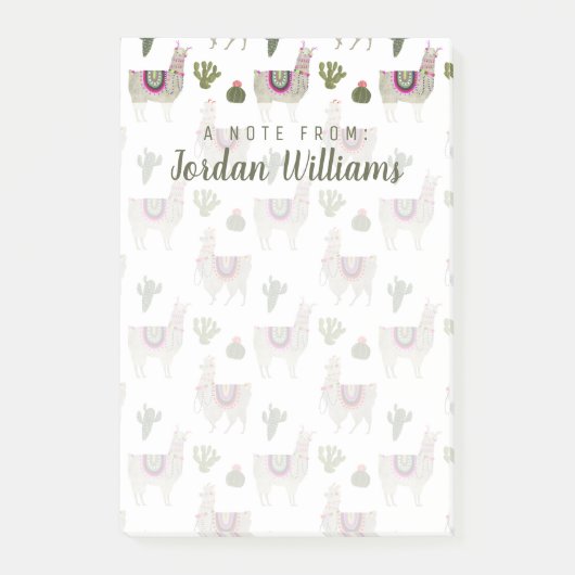 名前の追加 | Llamaramaコレクション |かわいいラマ ポストイット (正面)