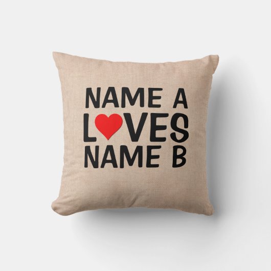 名前の追加 – Name Lovesハート名Coffee Mu クッション (正面)