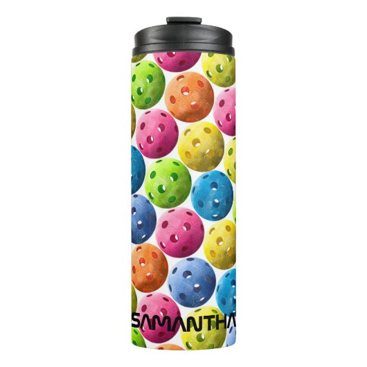 名前の追加- Pickleballカラフル タンブラー (正面)
