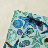 名前の追加 | Shades Of Blue SeashellsとStarf ビーチタオル (インサイチュ)