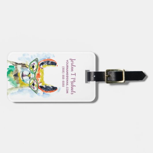 名前の追加 | Smarty-Pants Llama ラゲッジタグ (正面横)