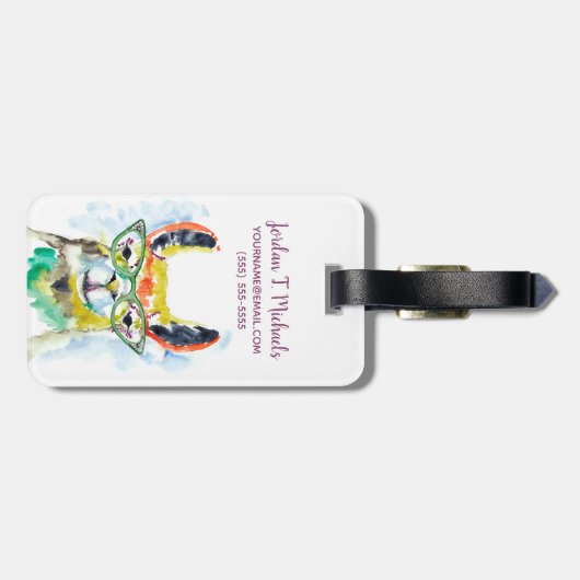 名前の追加 | Smarty-Pants Llama ラゲッジタグ (裏面横)