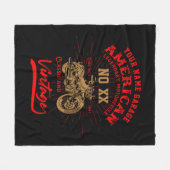 名前の追加American Regendal Motorcycle フリースブランケット (正面(横))