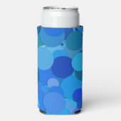 名前の追加Blue Bubbles抽象デザイン スリム缶クーラー (Seltzer裏面)