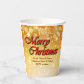 名前の追加Christmas 20xxに一致する文字の編集 紙コップ (裏面)