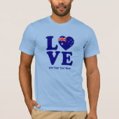 名前の追加Edit文字- Blue Love Australian Flag Tシャツ (正面)