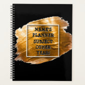 名前の追加Edit文字Subject 20xx金ゴールドブラシストローク プランナー手帳 (正面)