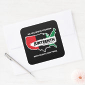 名前の追加Edit文字USA Map Junech T-Shirt Coff スクエアシール (封筒)