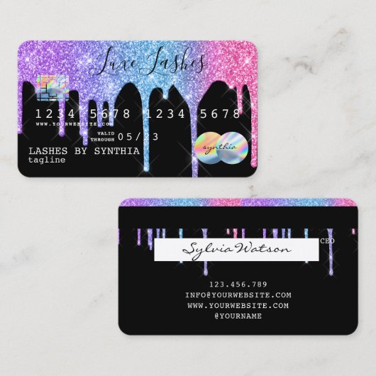 名前の追加Holigraph Dripsクレジッモダントカード 名刺 (正面/裏面)