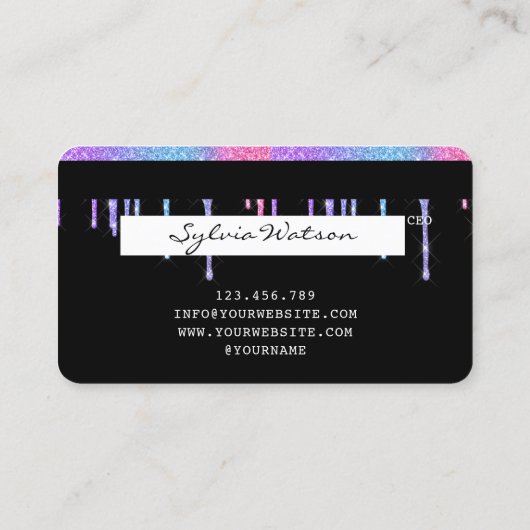 名前の追加Holigraph Dripsクレジッモダントカード 名刺 (裏面)