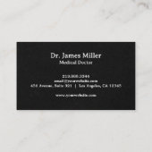 名前の追加Medical Caduceusシンボル白黒 名刺 (裏面)