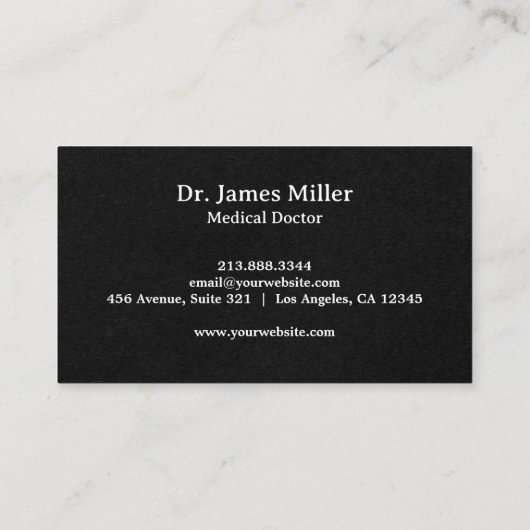 名前の追加Medical Caduceusシンボル白黒 名刺 (裏面)