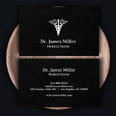 名前の追加Medical Caduceusシンボル白黒 名刺